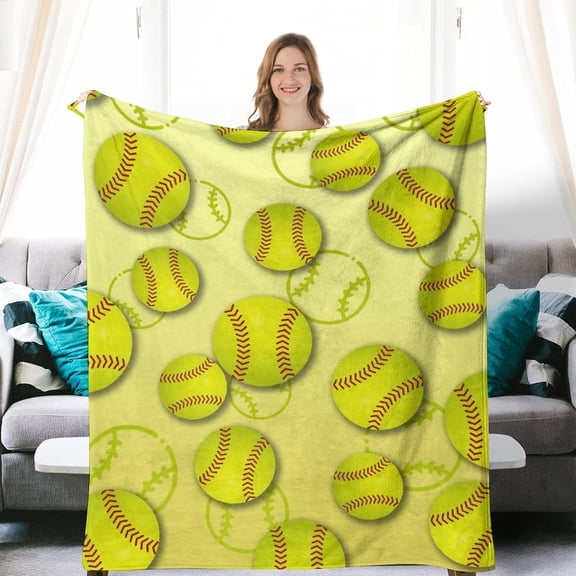 Yellow Tennis Ball Blanket, Soft Cozy Plush Throw Blanket, All Season Lightweight Blanket for Bed Sofa Living Room 40"x50"