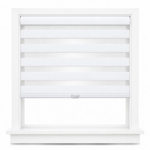 Chicology Cordless Zebra Roller Shades, Dual Layer Light Filtering & Privacy, Birch, 20"W X 72"H