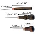 thumbnail image 3 of Leather Hole Punch Tool Set - 3 Pcs Wood Handle Sewing Awl for Leather SHAR, 3 of 5