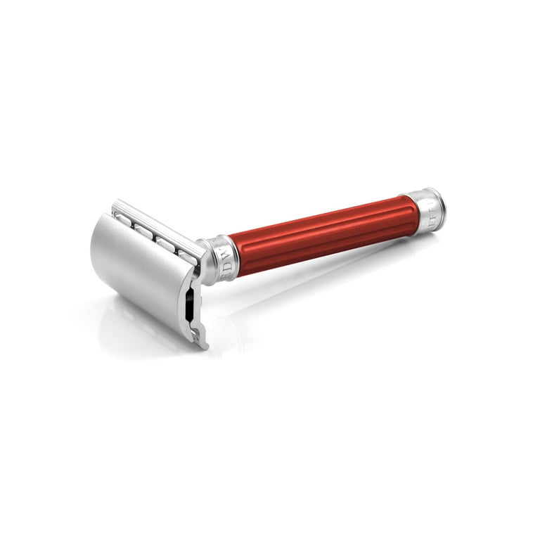 Edwin Jagger 3one6 Stainless Steel Grooved Red Double Edge Safety