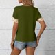 thumbnail image 2 of TaTaai Women's V Neck Short Sleeve Pullover, Sequin Panel Athletic Top, Casual Solid Color Blouse for Sporty Evening Wear Gift, 2 of 8