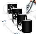 thumbnail image 4 of 3drose, White Flourishes and Flowers on Black, 11oz Magic Transforming Mug, 4 of 7