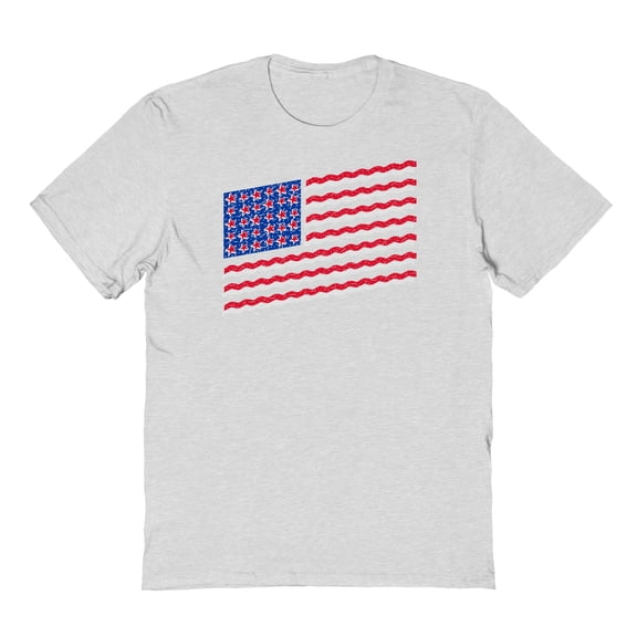 Americana Pop Flag Graphic Ash Grey Men's Cotton T-Shirt