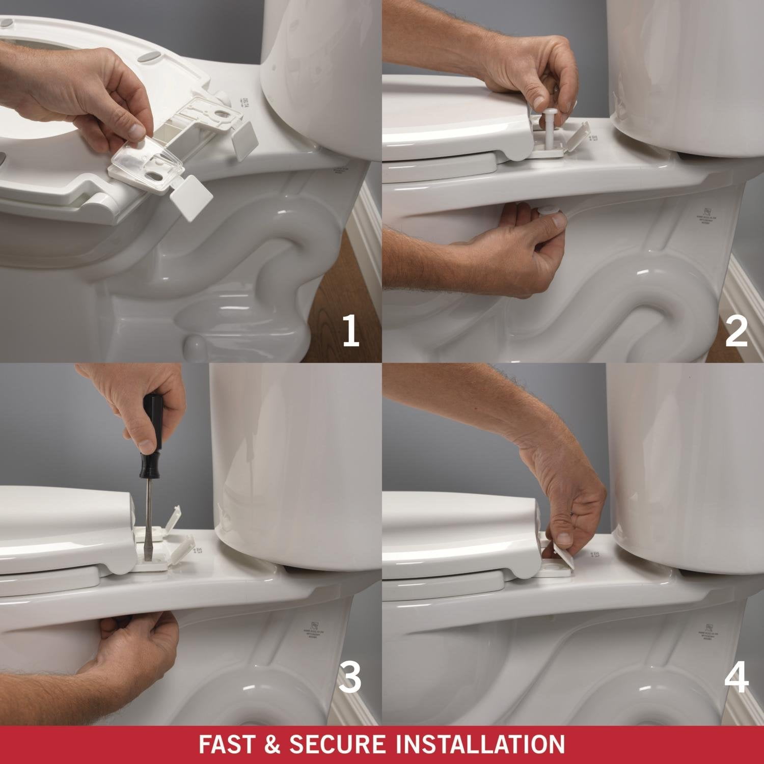 Delta Morgan Round Closed Front Toilet Seat with NoSlip Bumpers in White 800903-WH