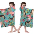 thumbnail image 4 of German Shepherd Dog and Flower Hooded Bath Towel，50"x30" for Ages 3 To 12 Kids, Quick Dry Lightweight Soft Microfiber Hood Beach Towel Cover Up for Kids, 4 of 7