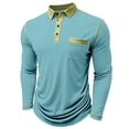 thumbnail image 5 of Polo Shirts for Men Casual Solid Collared Classic Long Sleeve Top Mens Loose Blouses, 5 of 6