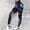 Navy, variant on Womens Yoga Leggings Carnival Colorful Feather Print Casual Sports Fashion Soft Stretchy Pants