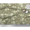 thumbnail image 2 of Soimoi Green Cotton Duck Fabric Artistic Floral Print Sewing Fabric Yard 42 Inch Wide, 2 of 3