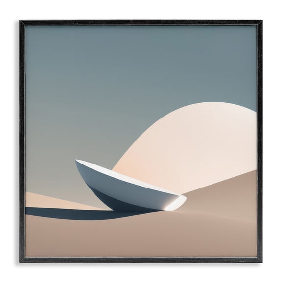 Stupell Industries Buried Space Capsule Landscape Painting Black Framed Art Print Wall Art, 12 x 12