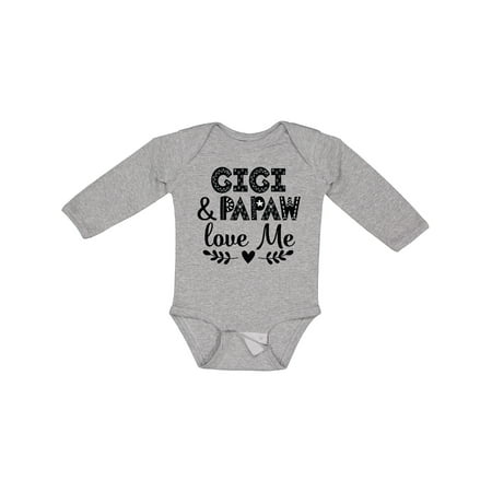

Inktastic Gigi and Papaw Love Me Gift Baby Boy or Baby Girl Long Sleeve Bodysuit