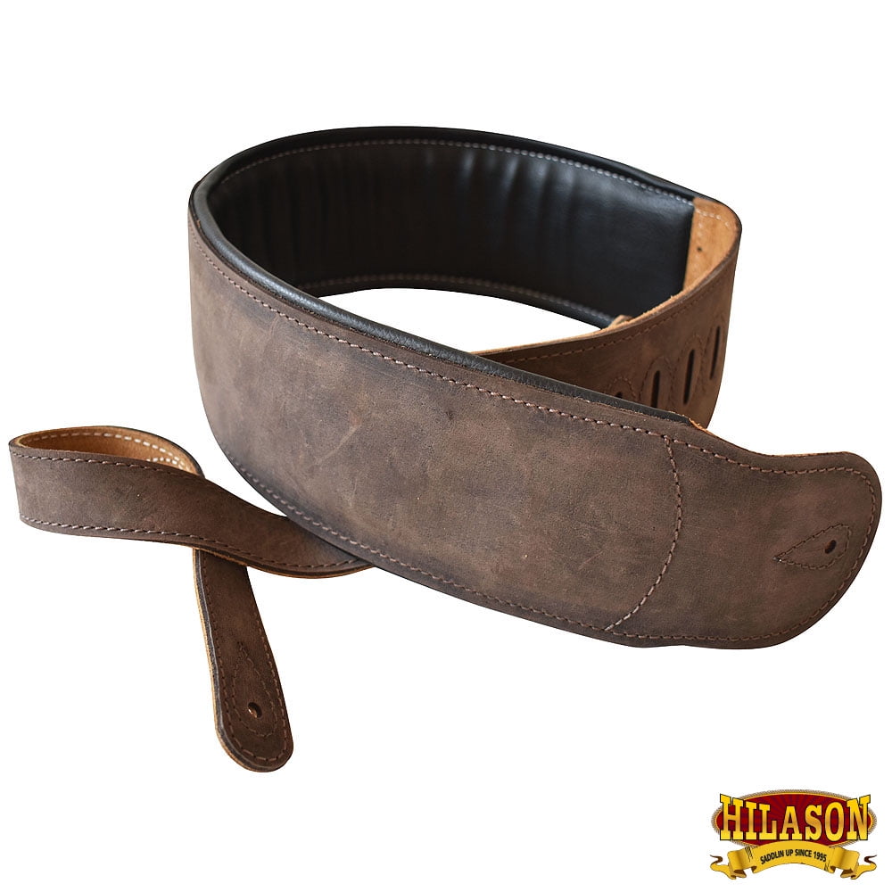 Leather Guitar Bass Strap 3.25 In Padded By Great American