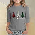 thumbnail image 2 of FUZHIQ Christmas Shirts for Girl 3/4 Sleeve Christmas Tree Snowflakes Print Crew Neck Xmas Long Sleeve Tops Funny Kids Holiday Long Sleeve Fall Clothes,Grey,9-10 Years, 2 of 5