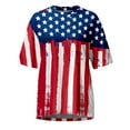 thumbnail image 4 of Herrnalise Women's Classic-Fit 100% Cotton Short-Sleeve T-Shirt Women's Summer Round Neck Independence Day Printed T-Shirts Casual Short Sleeve Blouse Tops, 4 of 5