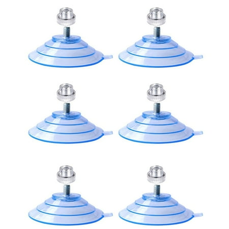 

6Pcs 58mm Glass Sucker Wall Hanger Pads Clear Screw Hooks Suction Cup Holder