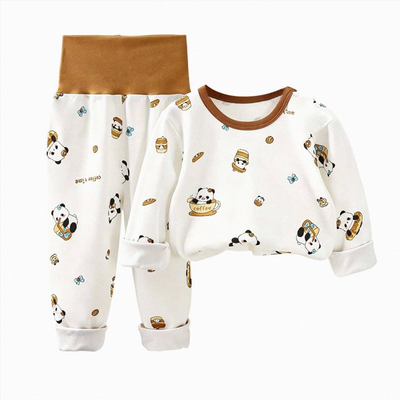 TOWED22 Toddler Baby Boy Fall Winter Clothes Crewneck Sweatshirt Long Sleeve Shirts and Pants Cute Outfits Size:18-24 M,Color:Khaki