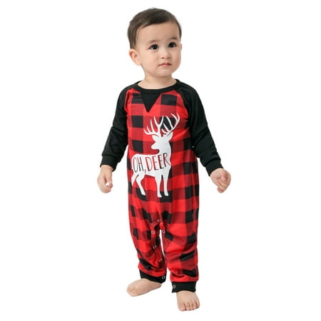 

hirigin Christmas Family Pajamas Set Tops+Plaid Print Pants/Romper/Dog Collar