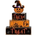 thumbnail image 2 of HANDIED Halloween Table 4 Pcs Halloween Table Decor Witch Wooden Sign Halloween Tray Decor Farmhouse Witch Tabletop Centerpiece Rustic Brew Wooden Block Signs For Home Kitchen Shel, 2 of 5