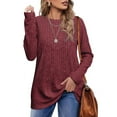 thumbnail image 2 of Womens Tops Clothing T Shirts for Women Women's Long Sleeve Shirts Crewneck Tunic Tops Lightweight Fall Sweaters Summer Tops for Women 2025 Womens Blouses, 2 of 5