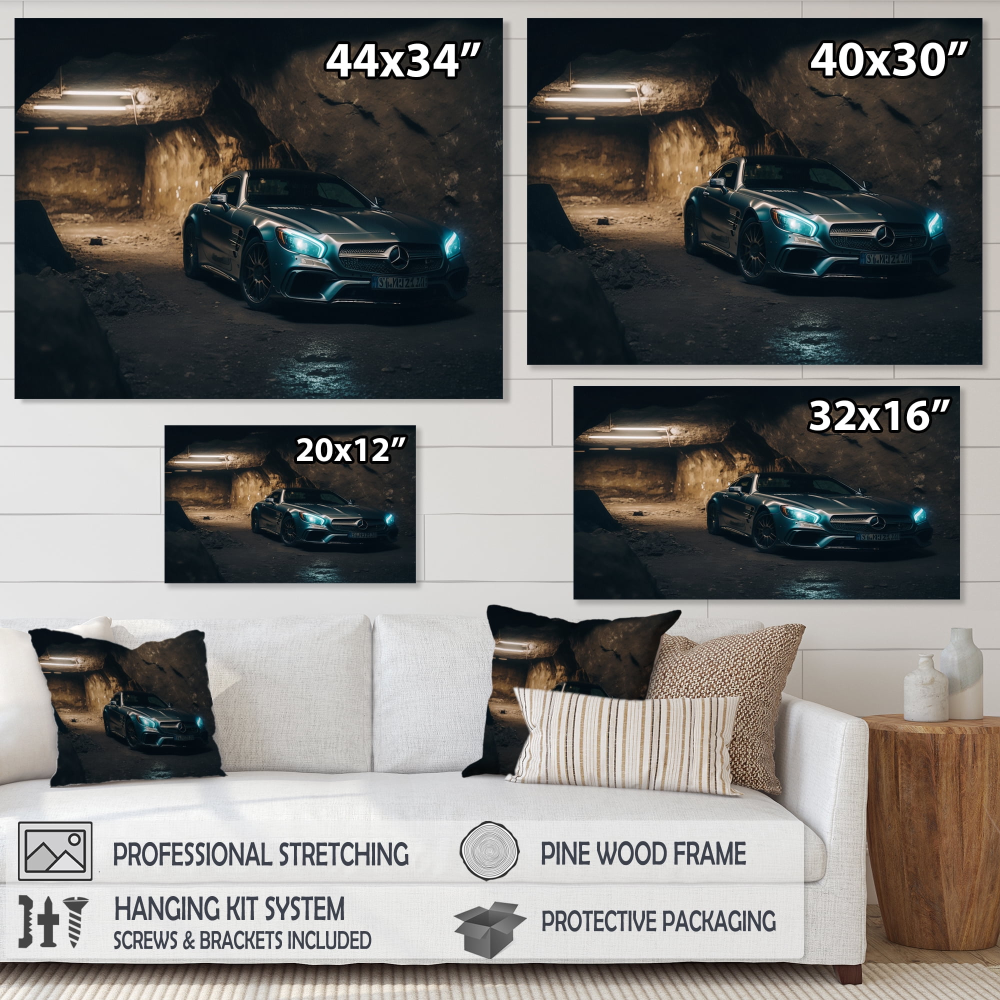 Designart Sl In Underground Garage Canvas Wall Art