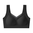 thumbnail image 2 of Womens Wireless Support Bra Wide Strap Mesh V-Neck Smoothing Shaping Everyday Brassiere Black Push Up Bra No Underwire L, 2 of 6