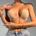 thumbnail image 6 of Women's Sexy Bra Backless Women Invisible Underwear Sexy Underwearsiere Open Back U-cross Thin Lingerie Wedding Non-marking Gathered Lingerie Everyday Bra(38/85AB+khaki), 6 of 12