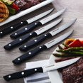 thumbnail image 4 of Farberware 6-Piece Stamped Triple Rivet Stainless Steel Steak Knife Set in Black, 4 of 9