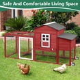 thumbnail image 4 of PETSCOSSET 158"L Large Chicken Coop with Run, Outdoor Chicken Hen House with Wheels, Nesting Boxes, Red, 4 of 7