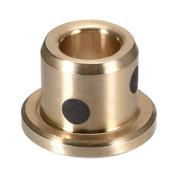 Flange Sleeve Bearings, 6mm Bore x 10mm OD x 10mm Length Cast Brass Bushing