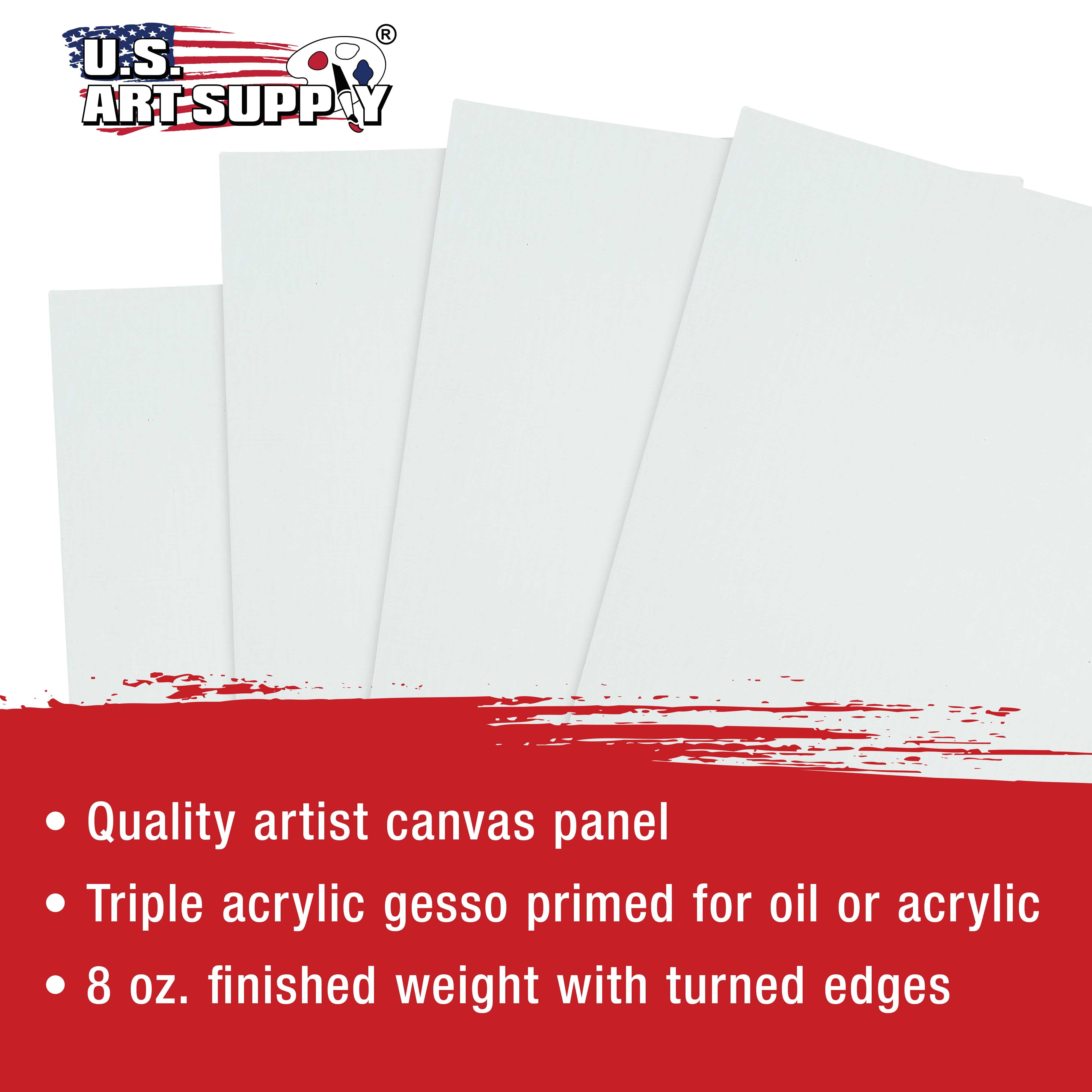 U.S. Art Supply 18 X 24 inch Professional Artist Quality Acid Free Canvas Panel Boards for Painting (Pack of 4)