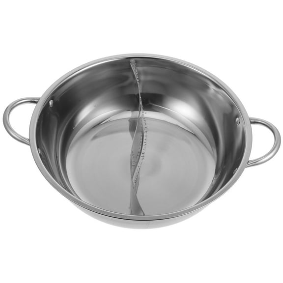 OUNONA Practical Hotpot Pot with Divider Stainless Steel for Families Cooking 1Pcs