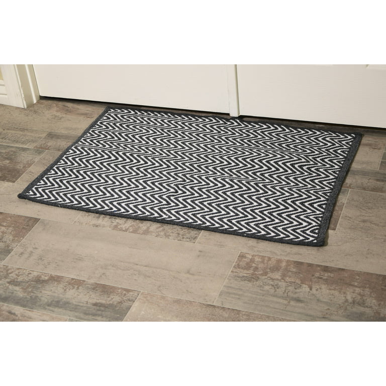 PK.ZTopia Cotton Black and White Striped Rug Outdoor Doormat 23.6 x 51.2  Inches Washable Woven Front Porch Decor Outdoor Indoor Welcome Mats for  Front