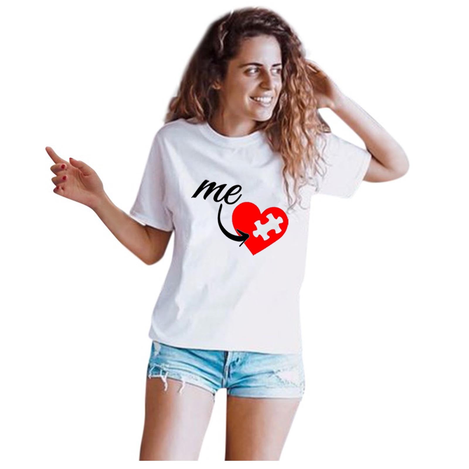 Valentines Day Blouse For Teen Girls For Women,Short Sleeve Tshirt Summer  Tops For Jeans Loose Fit Casual Blouse Shirts - Walmart.com