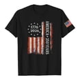 thumbnail image 3 of Lazyguy USA 250th Anniversary Celebration Women's Casual Short Sleeve Crew Neck Tops Loose Celebration Printing Patterns T-Shirts Party Outdoor Activities Shirts S-3XL Black, 3 of 6