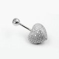 thumbnail image 5 of QQTDFG 925 Sterling Silver Belly Bar Button Navel Ring Heart CZ Crystal Piercing A4024-8mm, 5 of 9