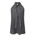 thumbnail image 5 of GA WEIHUA Women's Denim Halter Neck Tops Keyhole Back Tank Top Drawstring Tie Front Jean Camisole Summer Elegant Sleeveless Camis Shirts(Gray,XXL), 5 of 5
