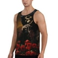 thumbnail image 2 of KLL Elegant Rose Skull Print Men's Muscle Gym Workout Stringer Tank Tops Bodybuilding Fitness T-Shirts Tank Tops Men-X-Large, 2 of 7