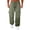 Olive Green, variant on SAWOBUUN Men's Cargo Joggers Elastic Waist Drawstring Heavyweight Sweatpants Loose Fit Work Hiking Trousers with Zipper Pockets