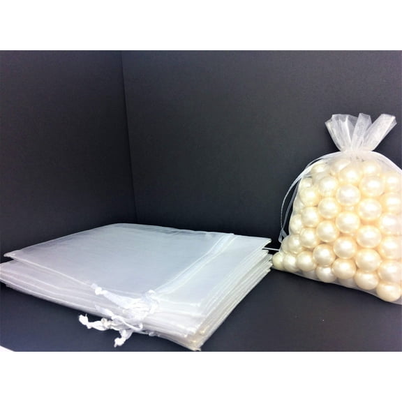 5" X 6-1/2" White Organza Bags (24 Pieces)