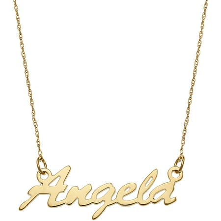 Personalized Women's 14kt Gold Script Name Necklace, 18