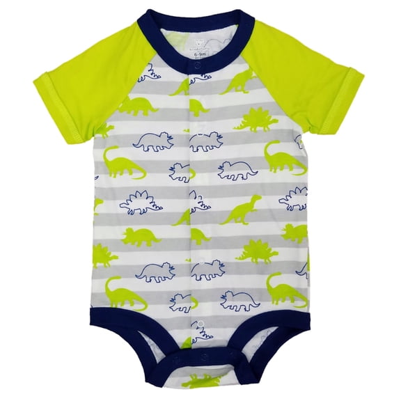 Infant Boys Striped Dinosaur Triceratops Stegosaurus Baby Bodysuit 3-6M