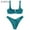 deep green, variant on for Women Shirred V Wired Bikini Set Peacock Blue L