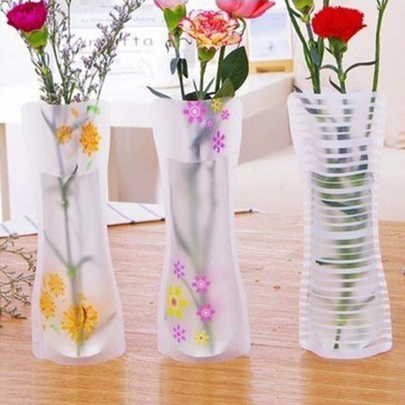 Just as pictured! 5 Plastic Foldable Flower Vases great for parties catering 