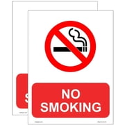 Haobase 2 Pcs No Smoking Sign - Self Adhesive Vinyl Sticker (15 cm x 20 cm)
