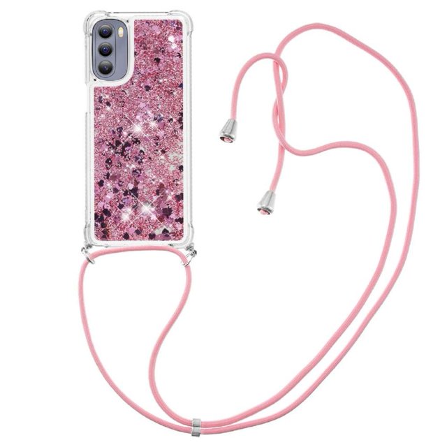 Funda FOXDOCK para Motorola Moto G Stylus 2022 4G con Cuerda Ajustable, Brillo Líquido, Protección Antigolpes y Lente – Ideal para Regalo