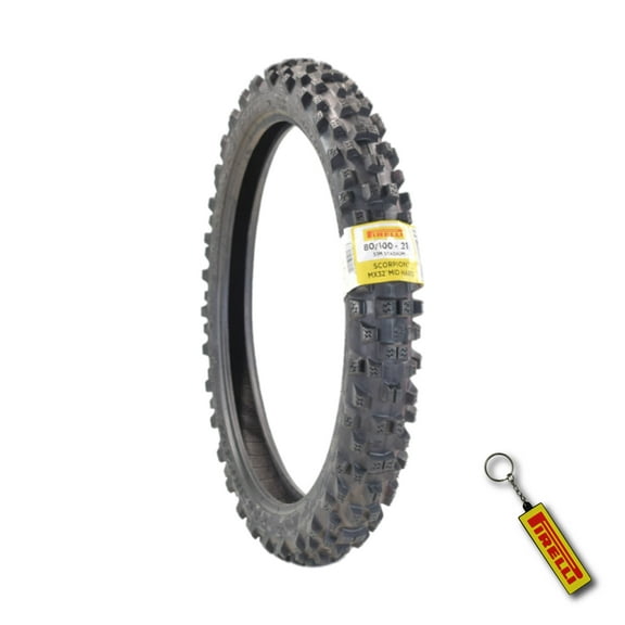 PIRELLI MID-HARD STADIUM 80/100-21 M/C 51M MST with Keychain