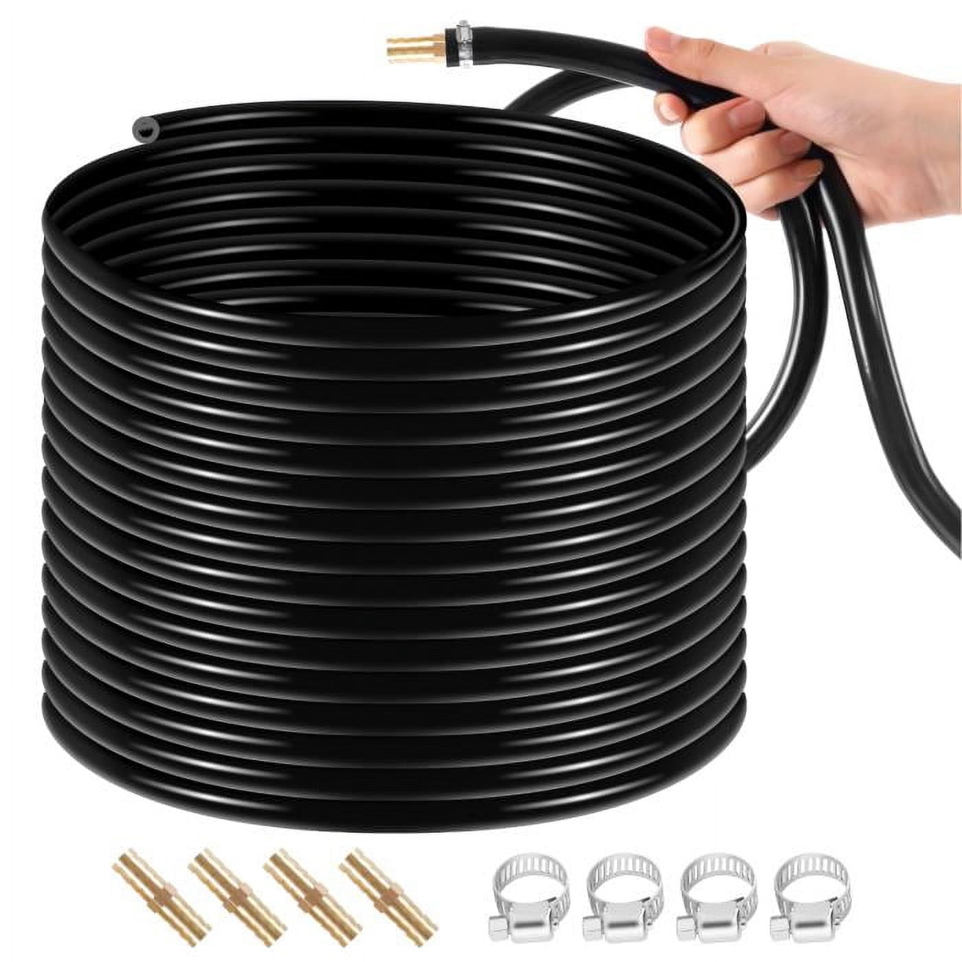 Premium 328 Foot 3/8" Aeration Hose - Weighted Design with 4 Copper Menders & Stainless Steel Clamps