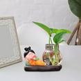 thumbnail image 3 of GUOOL Tang Lady Vase Hydroponique avec Figurine en Résine Stand Moderne Terrarium Vase en Verre StyleB, 3 of 7