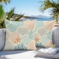 thumbnail image 5 of Outdoor Pillow Covers 24 x 24 Inches, Coastal Turquoise Waterproof Throw Pillow Cover Set of 2, Ocean Coral Starfish Shell Modern Sea Decorative Square Cushion Covers for Patio/Tent/Couch/Garden, 5 of 7