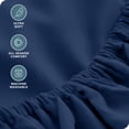 thumbnail image 3 of Bare Home Luxury 1800 Collection Fitted Sheet, Dual Side Pockets, Deep Pocket, King, Dark Blue, 3 of 9