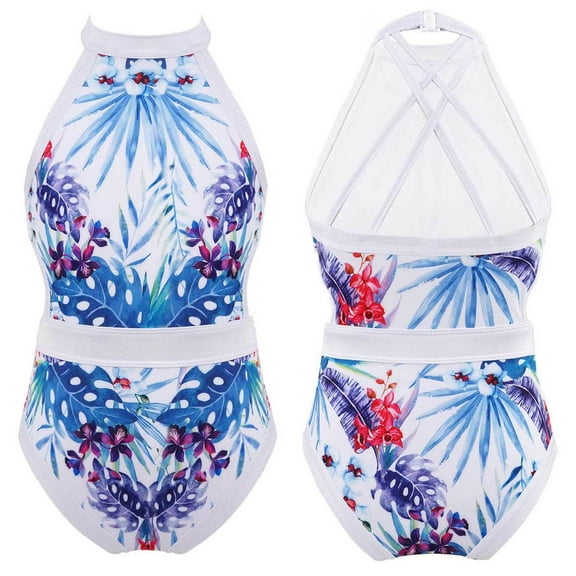 inhzoy Girls One Piece Athletic Bathing Suit Bodysuit Swimwear